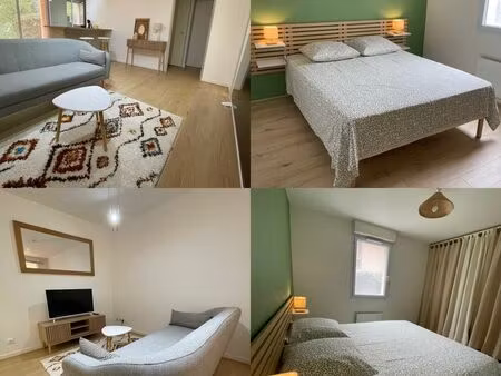 t2 meublé refait à neuf avec jardin  terrasse et piscine