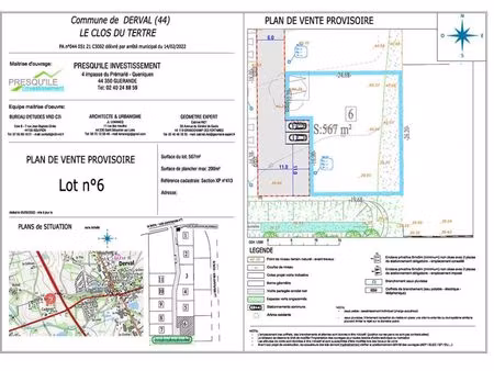 terrain 567 m² derval