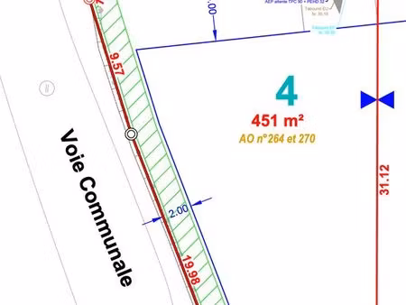 1 terrain de 451m² à mordelles entièrement viabilisé exposé plein sud
