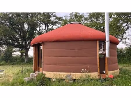 vente yourte contemporaine 7m - clé en main avec poêle de masse