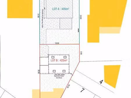 terrain à bâtir 425m2