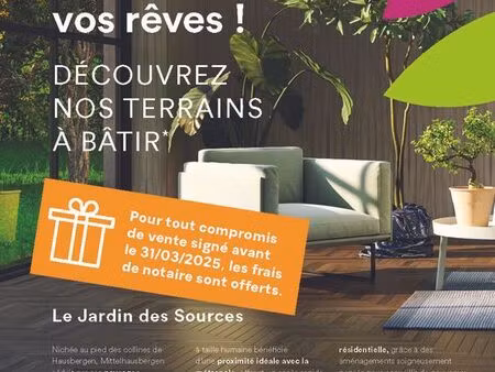 mittelhausbergen - terrains à bâtir de 3 76 à 5 23 ares à partir de 180.480