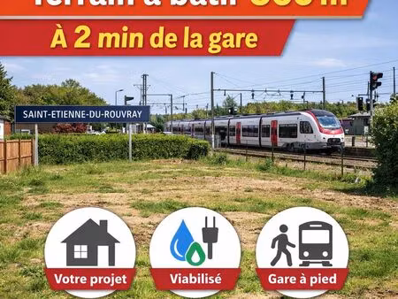 terrain à bâtir viabilisé – 360 m² – très proche gare saint-étienne-du-rouvray