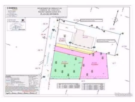 parcelle viabilisée  canet 34800