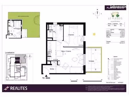 appartement 2 pièces 44 m²