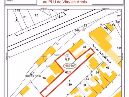 terrain à bâtir-666m²- vitry en artois 62490