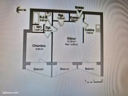 appartement f2  nid d'abeille