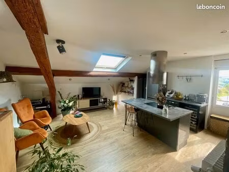 magnifique appartement rénové t3 avec tropezienne sur saint genest lerpt