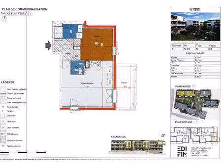 appartement 2 pièces 47 m²