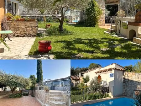 maison en pierre de plain-pied avec piscine  annexes et jardin – parignargues (30)