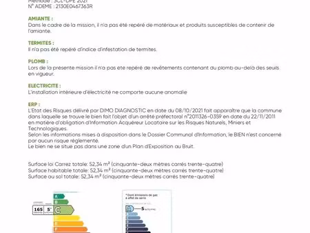 appartement 2 pièces – 52 m² – centre-ville de vauvert 30600