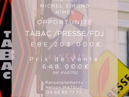 fonds de commerce tabac  presse  fdj 75 m²