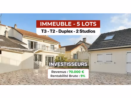 immeuble de rapport 4 à 5 lots parkings privatifs cav