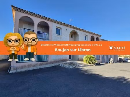 boujan sur libron - appartement t3 en rdc - 66 m² - parking