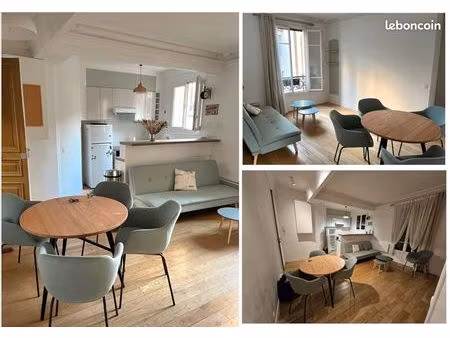 loue appartement meublé calme 50m2 - paris 10e (frontière 9) - 2/3 pièces sur cours - 3ème