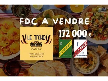 à vendre – fonds de commerce restauration - snack le pti cho du ouaki à la rivière saint-l