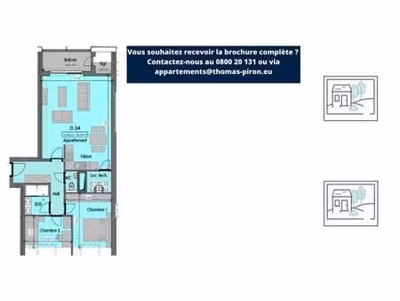 appartement à vendre avec terrasse et 2 chambres   habay-la-neuve (vbd74901)