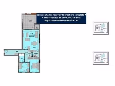 appartement à vendre avec terrasse et 2 chambres   habay-la-neuve (vbd74903)