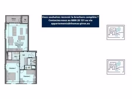 appartement à vendre avec terrasse et 2 chambres   habay-la-neuve (vbd74904)
