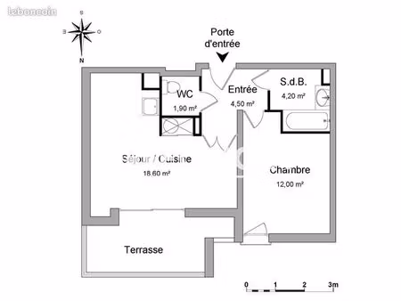 appartement 2 pièces 41 m²