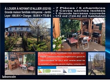 grande maison ancienne 124 m² – environnement rural calme – location longue durée