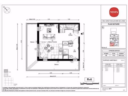 duplex 3 pièces 60 m²