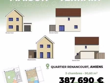 terrain avec maison neuve à vendre