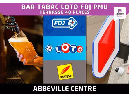 80100 abbeville - bar tabac loto fdj pmu avec terrasse 40 places et logement