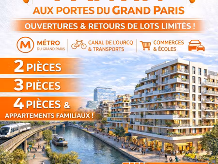 vente appartement 2 pièces 61 m² pantin (93500)