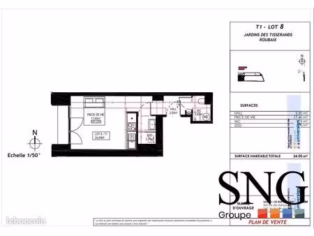 appartement 1 pièce 24 m²