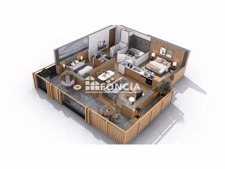 t3 grande terrasse proche commerces et navette ski