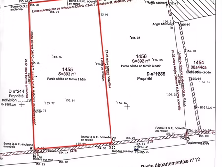 vente terrain à bâtir 393 m²