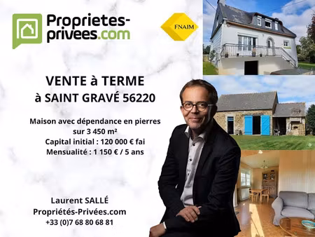 vente maison 7 pièces 105 m² à saint-gravé (56220)  120 000 €