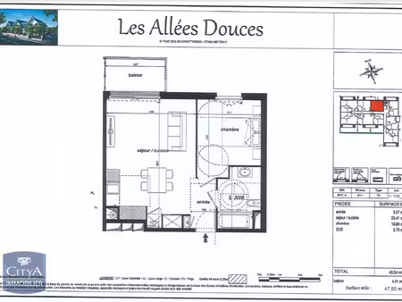 appartement à louer 2 pièces 45.04 m² - mettray (37) - 597€