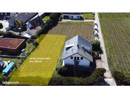 rare à bergheim – cadre privilégié – terrain constructible 7 ares – vue imprenable