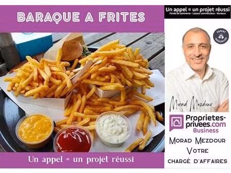 roncq - fonds de commerce friterie   avec terrasse loyer 850 euros/mois