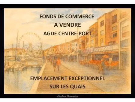 dept 34 - le cap d'agde. fonds de commerce 80 m2. terrasse e