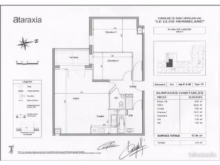 appartement 3 pièces 67 m²
