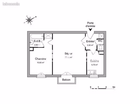 appartement 2 pièces 43 m²