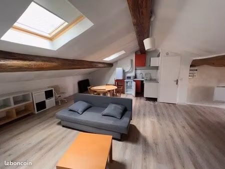 loue grand studio meublé atypique de 28m2 carrez (56 m2 au sol)