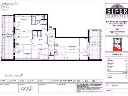 appartement 4 pièces 76 m²