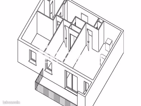 appartement 3 pièces 64 m²