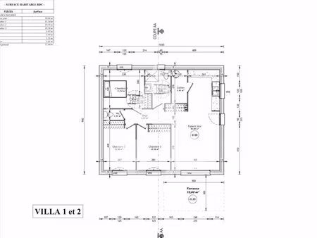maison jaujac 4 pièce(s) 77 m2