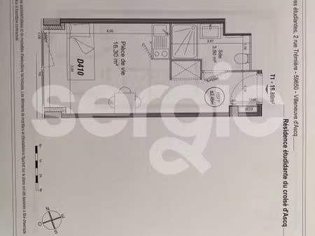 appartement 1 pièce 19 m²