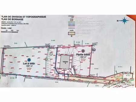 terrain 1497 m² chaponnay