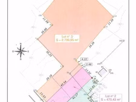 terrain en zone d'habitat sur +/-50mau plan de secteur