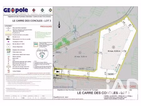 vente terrain 985 m² toulouges (66350)