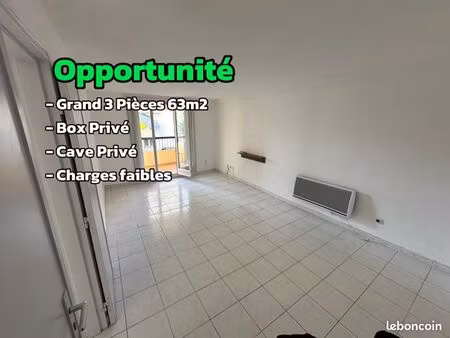 magnifique grand 3 pièces + box privé