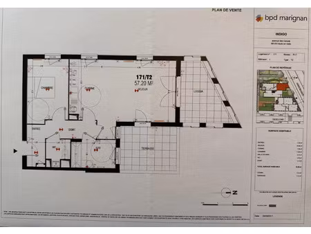 vente appartement 2 pièces 57.2 m² à vaulx-en-velin (69120)  232 000 €