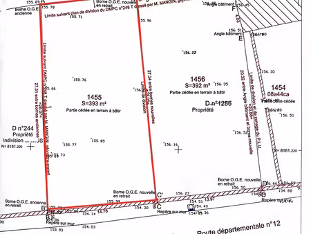 vente terrain 393 m² villiers-saint-georges (77560)